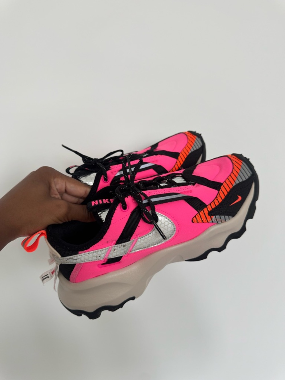 Nike Women’s Hot Pink and Orange Platform Trail Sneakers